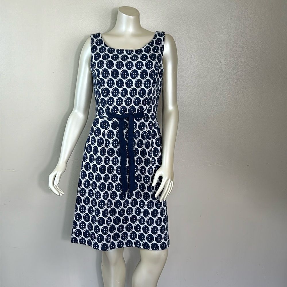 Lilly Pulitzer Navy & White Rare Button Design Dress size medium